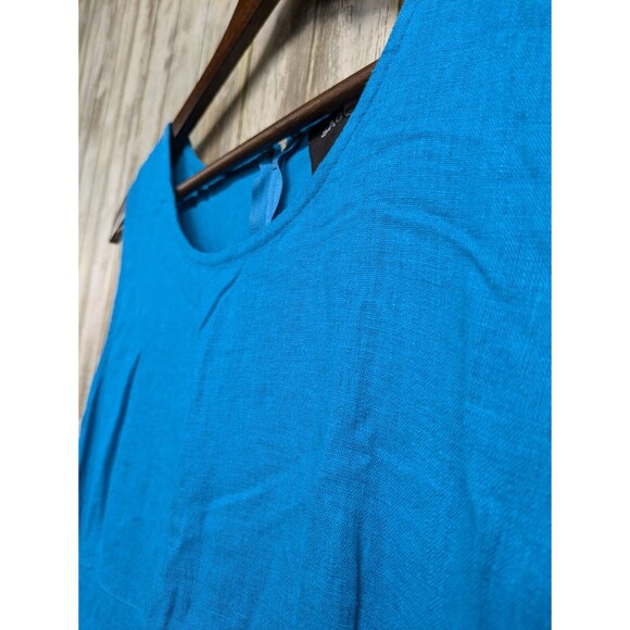 Sag Harbor Bright Blue Linen Sleeveless Maxi Dress Sequins Womens 8P NWT - Picture 2 of 13